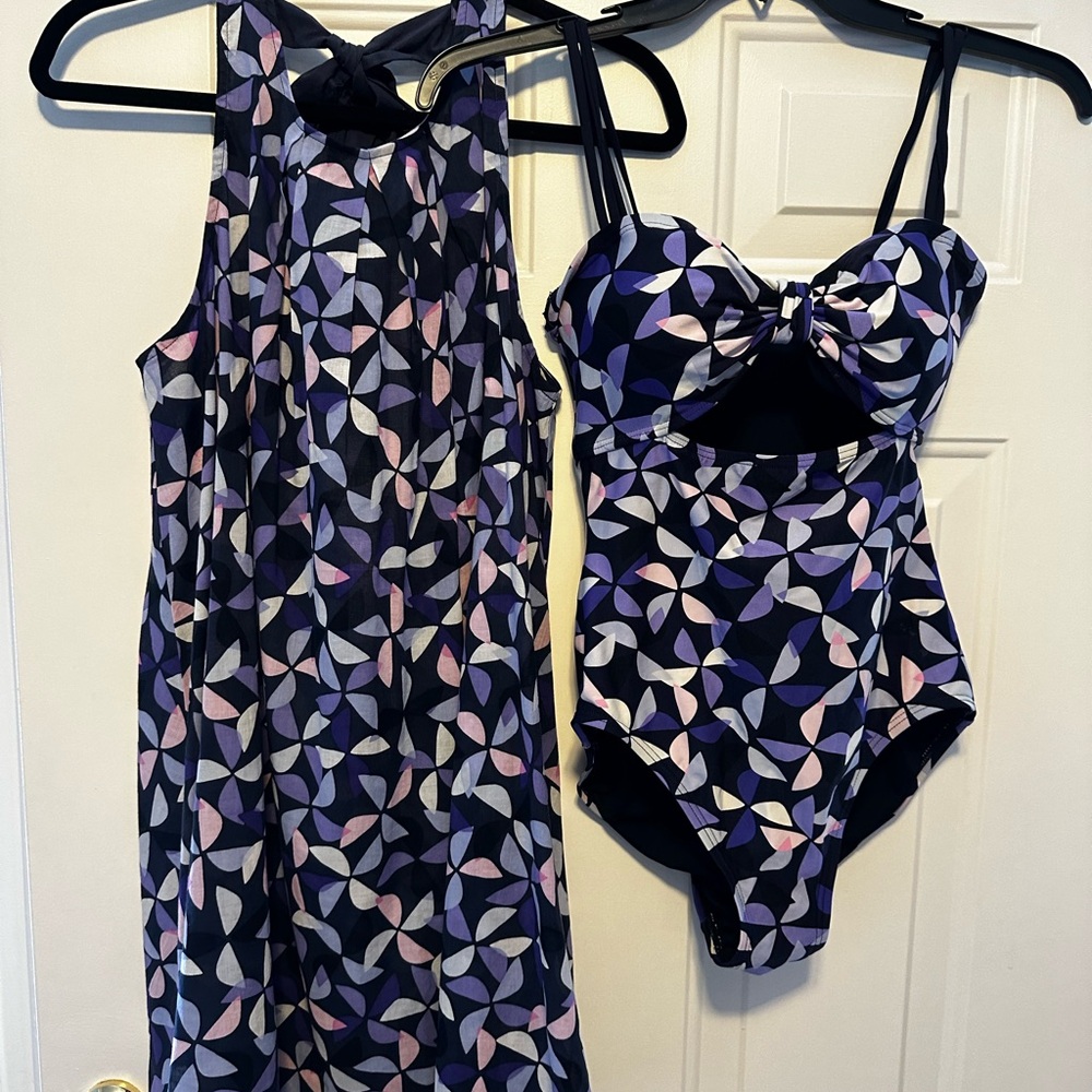 Fun Kate Spade cover up and matching one piece bathing suit